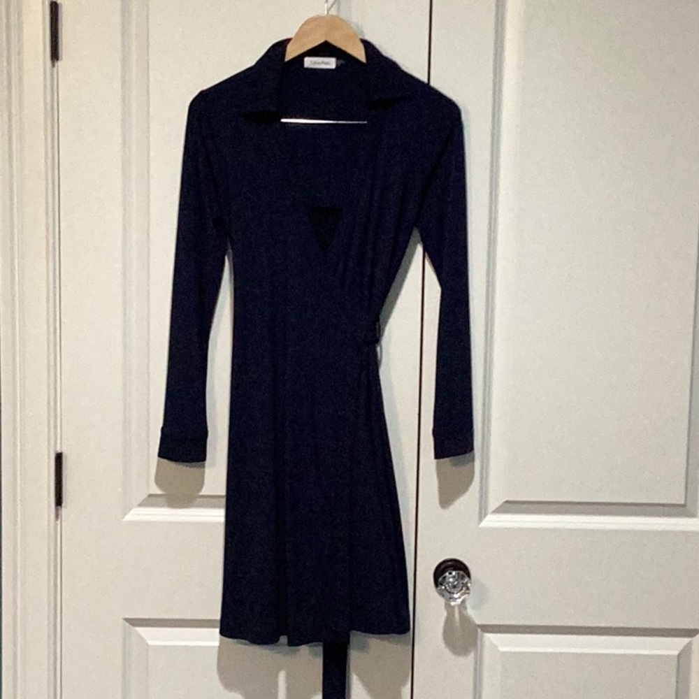Navy Wrap Around Dress